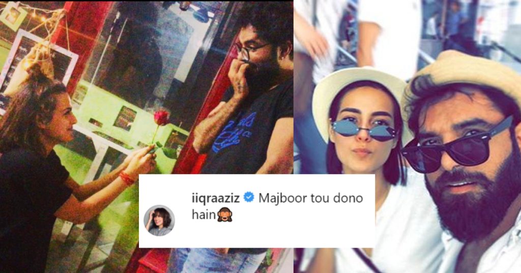 Iqra Aziz Just Went Down On Her Knees To Propose Yasir Hussain And OMG, This Is Actually Happening