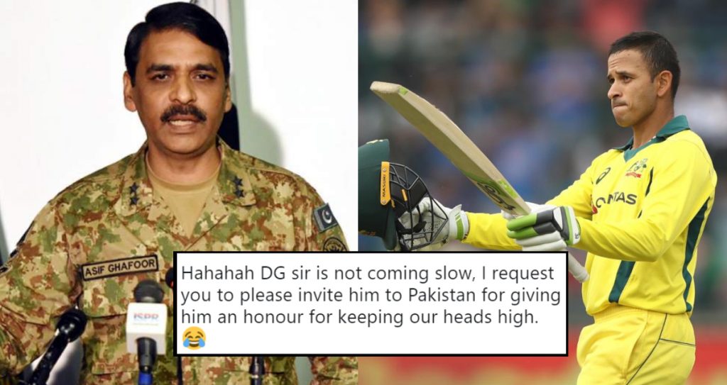 DGISPR Asif Ghafoor Just Trolled The Indian Cricket Team By Praising Usman Khwaja And We LOVE Him To Bits