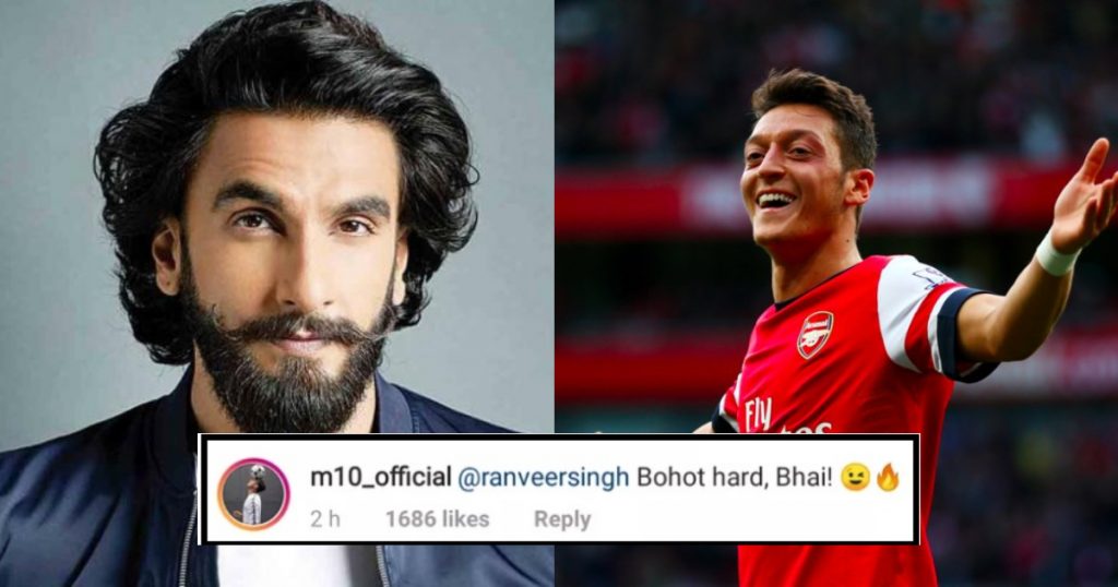Mesut Ozil Posted A Picture With SRK And Ranveer Singh’s ‘Bohot Hard’ Comment On It Is A Unique Crossover