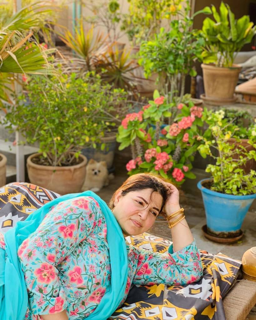 Shagufta Ejaz lying down