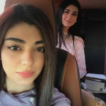 Sarah Khan with her sister Aisha Khan